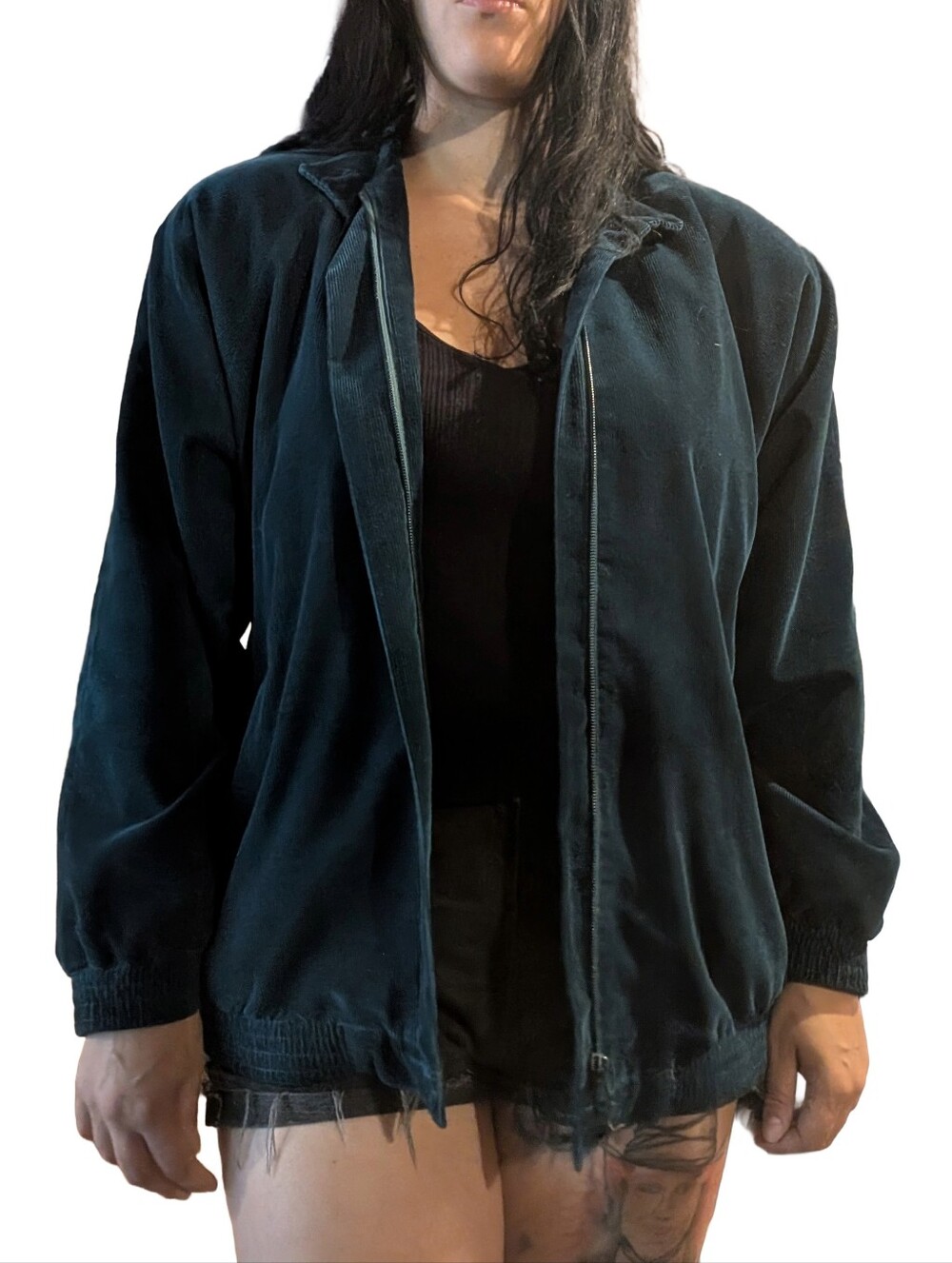 Dark Teal Women's Casual Zip Jacket